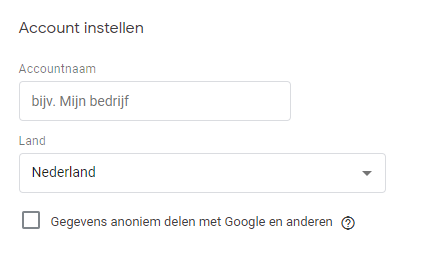GTM - Account instellen